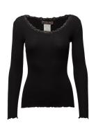 Rosemunde Rwbabette Ls U-Neck Lace Top Svart