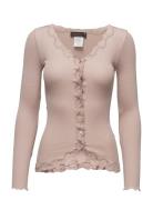 Rosemunde Silk Cardigan W/ Lace Rosa