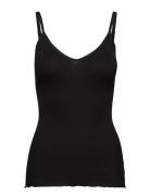 Rosemunde Silk Top W/ Elastic Band Svart