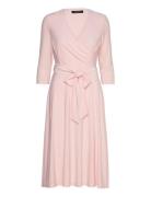 Lauren Ralph Lauren Surplice Jersey Dress Rosa