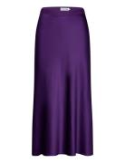 Ahlvar Gallery Hana Satin Silk Skirt Lila