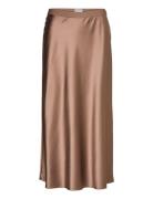 Ahlvar Gallery Hana Satin Silk Skirt Brun