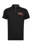 Polo Ralph Lauren Custom Slim Fit Triple-Pony Polo Shirt Svart