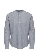 ONLY & SONS Onscaiden Ls Halfplackt Linen Shirt Noos Grå