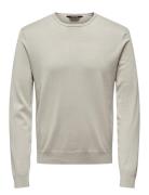 ONLY & SONS Onswyler Life Reg 14 Ls Crew Knit Noos Beige