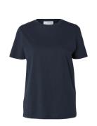 Selected Femme Slfmyessential Ss O-Neck Tee Noos Blå