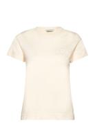 GANT Reg Tonal Shield Ss T-Shirt Kräm