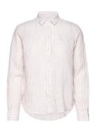 GANT Reg Linen Stripe Shirt Kräm