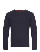 Jack & J S Jjpannel Knit Crew Neck Aw23 Marinblå