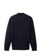 Tom Tailor Structured Mockneck Knit Marinblå