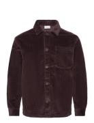 Knowledge Cotton Apparel Stretched 8-Wales Corduroy Overshir Burgundy