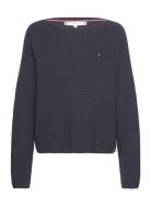 Tommy Hilfiger Co Cardi Stitch Open-Nk Swt Blå