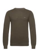 GANT Cotton Pique C-Neck Khaki Green