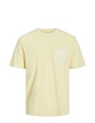 Jack & J S Jorlafayette Pocket Tee Ss Crew Neck Ln Gul