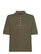 GANT Detail Collar Ss Polo Pique Khaki Green