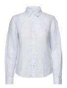 GANT Reg Linen Stripe Shirt Blå