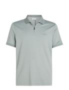 Calvin Klein Smooth Cotton Welt Zip Polo Grå