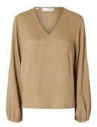 Selected Femme Slfquinn Ls Top At Beige