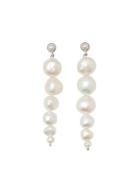 Blue Billie Drop Pearl Earrings Silver