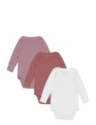 Copenhagen Colors 3 Pack Rib Jersey Long Sleeve Body Rosa