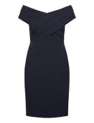 Lauren Ralph Lauren Plshd Crepe-Cocktail Dress Svart