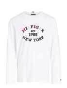 Tommy Hilfiger Monotype Flock Regular Tee Ls Vit