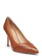 Lauren Ralph Lauren Lynden Burnished Leather Pump Brun