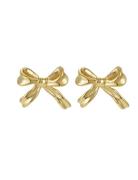 Bud To Rose Bow Earring Gold Guld