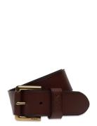 Polo Ralph Lauren Signature Pony Leather Belt Brun