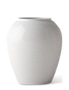 Lyngby Porcelæn Rhombe Vase H25 White Porcelain Vit