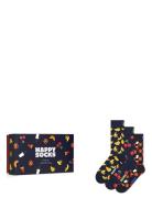 Happy Socks 3-Pack Food Socks Gift Set Marinblå