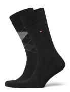 Tommy Hilfiger Th Men Sock Check 2P Svart