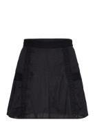 Mango Ruffled Cotton Skirt Svart