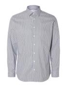 Selected Homme Slhslim-Performance Shirt Ls Noos Blå