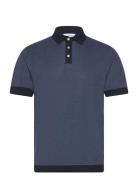 Lindbergh Knitted Polo S/S Contrast Blå