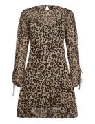 Mango Short Leopard-Print Dress Brun