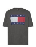 Tommy Jeans Tjm Ovz Melange Flag Tee Grå