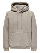 ONLY & SONS Onsemilio Reg Teddy Hoodie Sweat Vd Beige