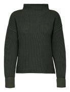 Selected Femme Slfselma Ls Knit T-Neck Grön