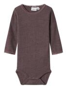 Name It Nbfwang Wool Needle Ls Body Solid Noos Lila
