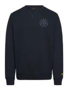 Lyle & Scott Stamp Crew Neck Sweatshirt Marinblå