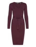 Vero Moda Maternity Vmmsaba Rib Ls V-Neck Belt Dress Ga Burgundy