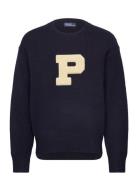 Polo Ralph Lauren Logo Wool Crewneck Sweater Marinblå