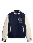 Superdry Varsity Chain Stitch Bomber Blå