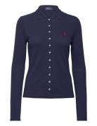 Polo Ralph Lauren Butt D-Placket Long-Sleeve Polo Shirt Marinblå