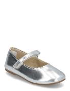 Mango Metallic Ballet Flats Silver