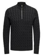 ONLY & SONS Onskicker Life Reg 3 Cable Half Zip Knit Marinblå