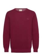 GANT Cotton Pique C-Neck Burgundy