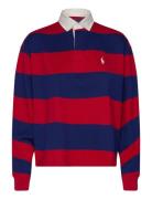 Polo Ralph Lauren Striped Cropped Jersey Rugby Shirt Röd