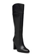 Lauren Ralph Lauren Page Ii Burnished Leather Tall Boot Svart